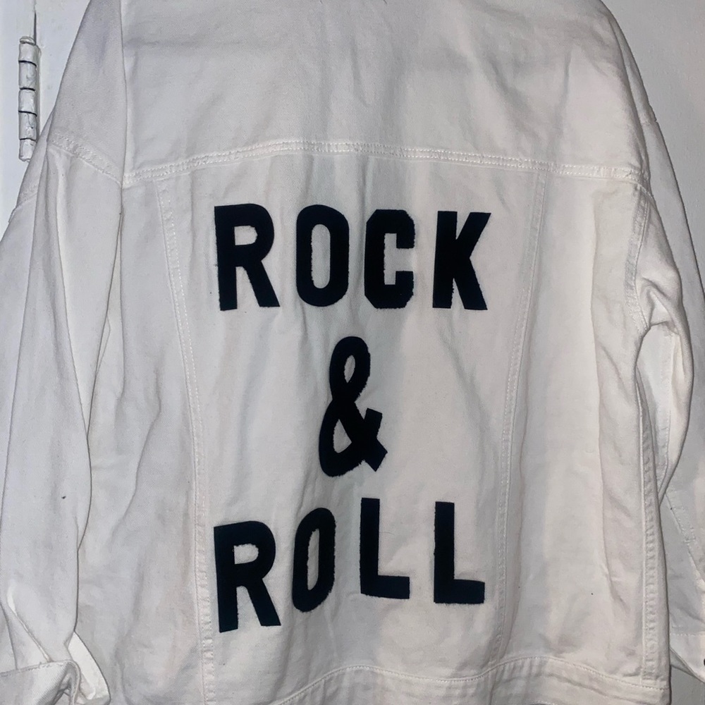 White denim rock and roll jacket